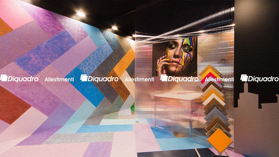 Fotografia raffigurante un esempio di stand fieristico realizzato da Diquadro in occasione della fiera Madeexpo di Milano